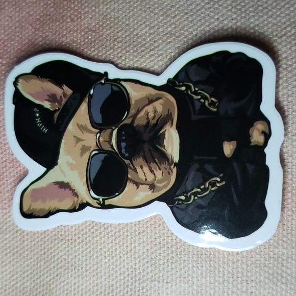 (K) Gangsta Frenchie Dog Sticker Doggie Dog Mom Puppy French Bulldog - Picture 1 of 5